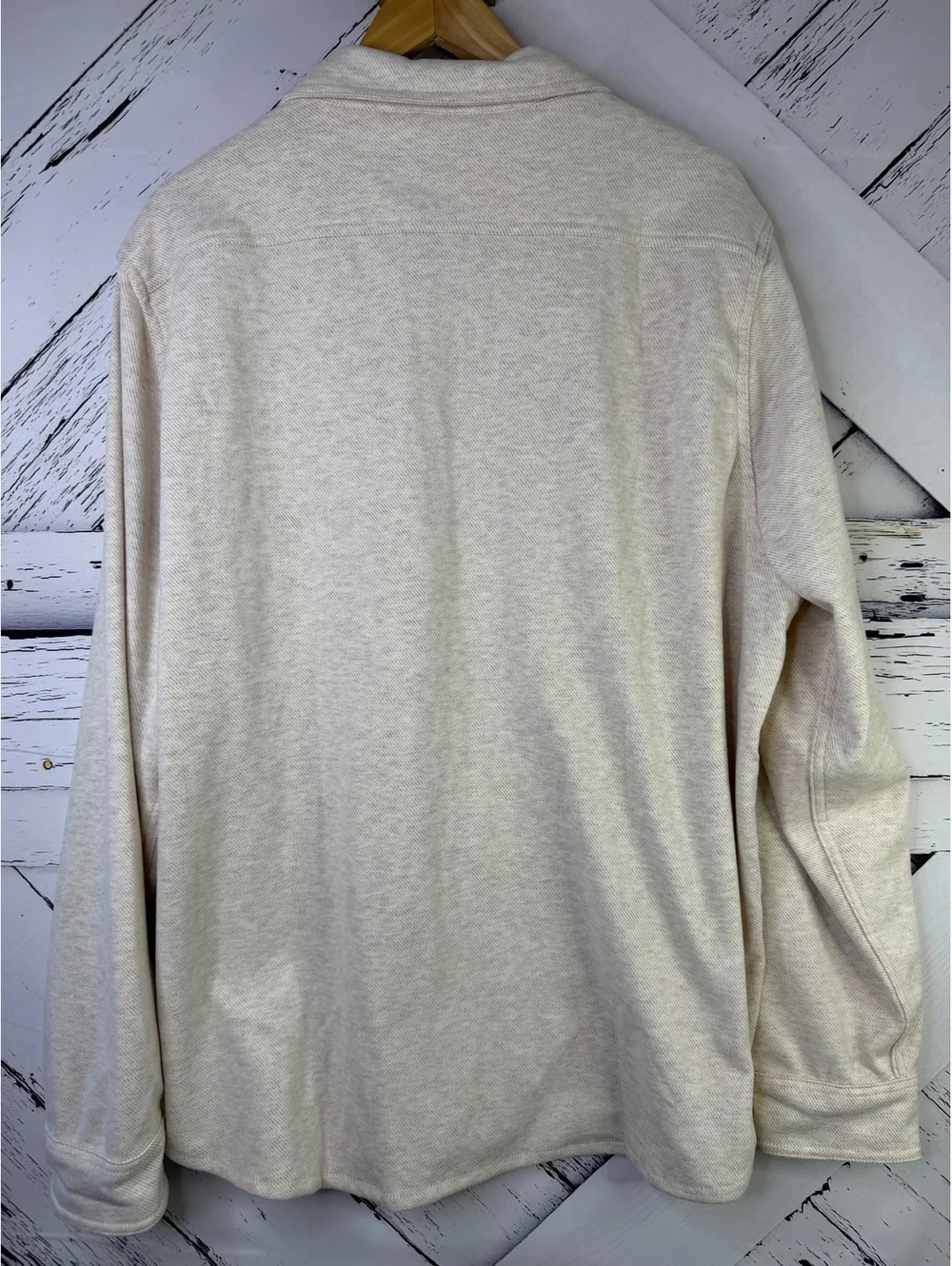 J.Crew Cabincore Soft Knit Overshirt Shacket Cream Off-White Oatmeal Men XXL